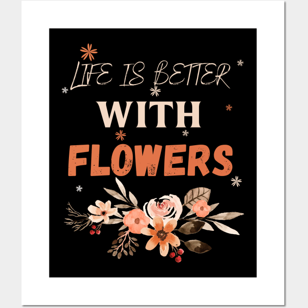 Flowers lover design gift for her who love floral design Wall Art by Maroon55